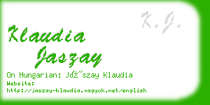 klaudia jaszay business card